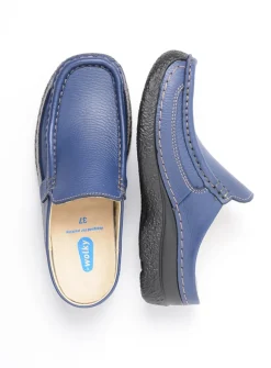 Wolky Roll Slide - sky-blue leer<DAMES Slippers|Klompen