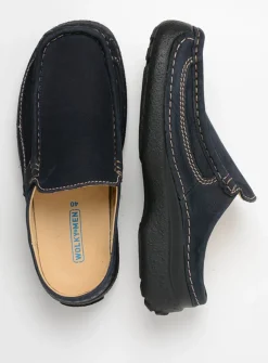 Wolky Roll Slide men - blauw nubuck<Heren Slippers Heren|Klompen Heren