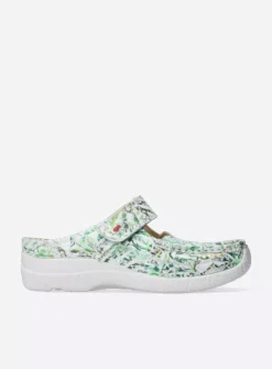Wolky Roll Slipper - gebroken wit/groen nubuck<DAMES Slippers|Klompen