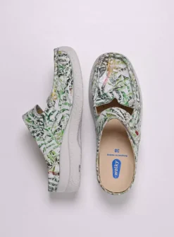 Wolky Roll Slipper - gebroken wit/groen nubuck<DAMES Slippers|Klompen