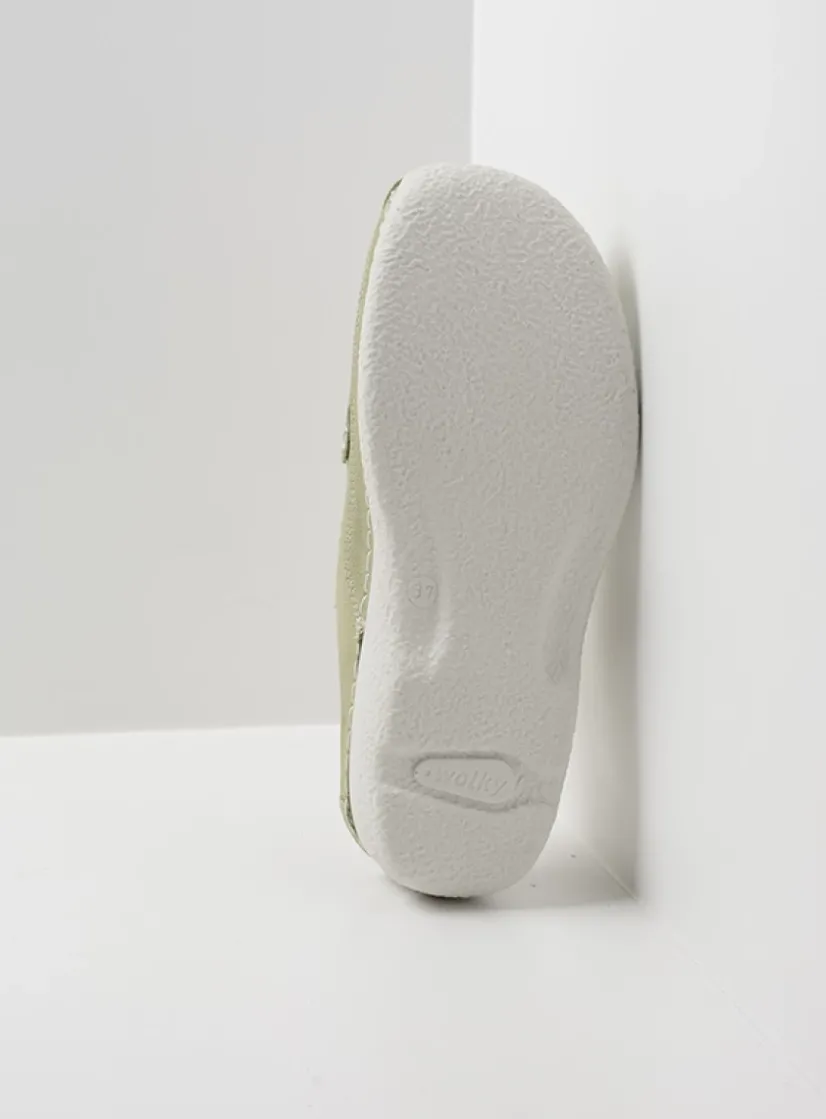 Wolky Roll Slipper - lichtgroen nubuck<DAMES Slippers|Klompen