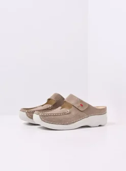 Wolky Roll Slipper - safari effectleer<DAMES Slippers|Klompen