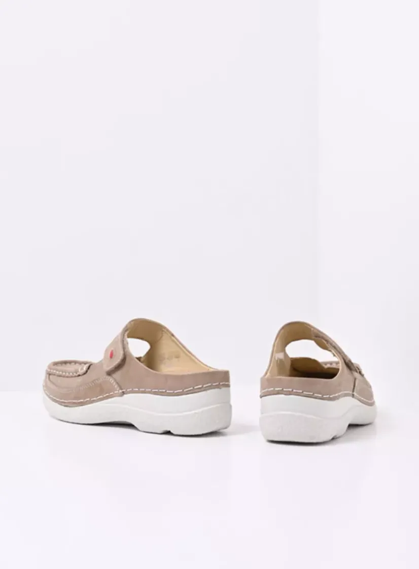 Wolky Roll Slipper - safari effectleer<DAMES Slippers|Klompen