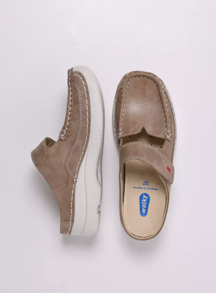 Wolky Roll Slipper - safari effectleer<DAMES Slippers|Klompen