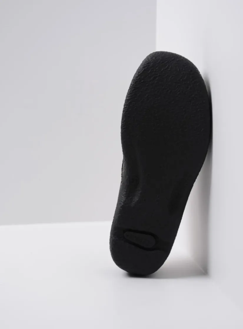 Wolky Roll Slipper - wit/zwart leer<DAMES Slippers|Klompen