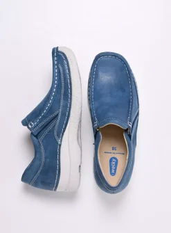 Wolky Roll Sneaker - blauw effectleer<DAMES Instappers