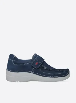 Wolky Roll Strap - denim nubuck<DAMES Instappers|Herfst/Winter