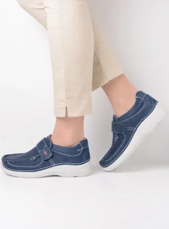 Wolky Roll Strap - denim nubuck<DAMES Instappers|Herfst/Winter