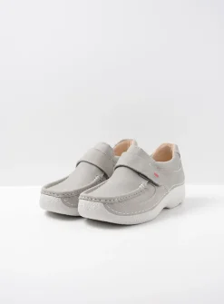 Wolky Roll Strap - lichtgrijs nubuck<DAMES Instappers|Herfst/Winter