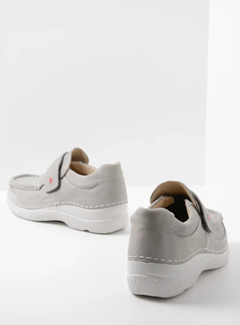 Wolky Roll Strap - lichtgrijs nubuck<DAMES Instappers|Herfst/Winter