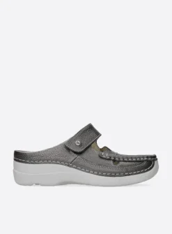Wolky Roll Talaria - antraciet leer<DAMES Slippers|Klompen