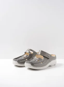 Wolky Roll Talaria - antraciet leer<DAMES Slippers|Klompen