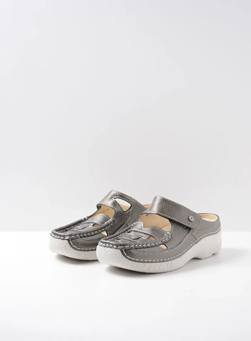 Wolky Roll Talaria - antraciet leer<DAMES Slippers|Klompen