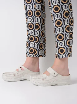 Wolky Roll Talaria - creme wit leer<DAMES Slippers|Klompen