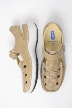 Wolky Rolling Sun - beige leer<DAMES Sandalen
