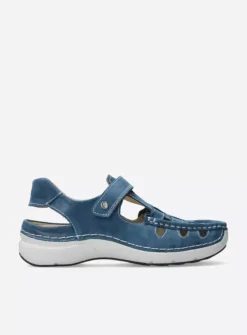 Wolky Rolling Sun - blauw effectleer<DAMES Sandalen