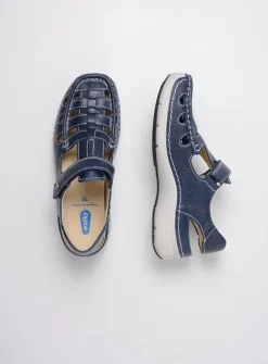 Wolky Rolling Sun - blauw leer<DAMES Sandalen