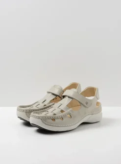 Wolky Rolling Sun - gebroken wit leer<DAMES Sandalen