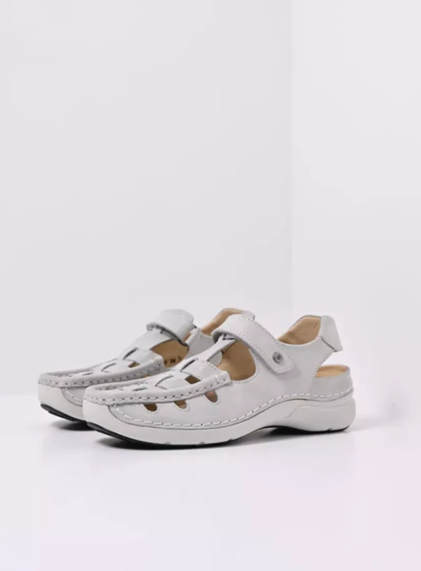 Wolky Rolling Sun - gebroken wit effectleer<DAMES Sandalen