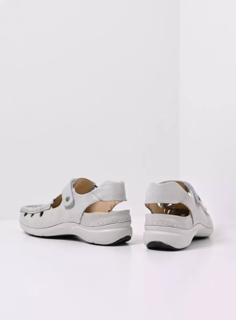 Wolky Rolling Sun - gebroken wit effectleer<DAMES Sandalen