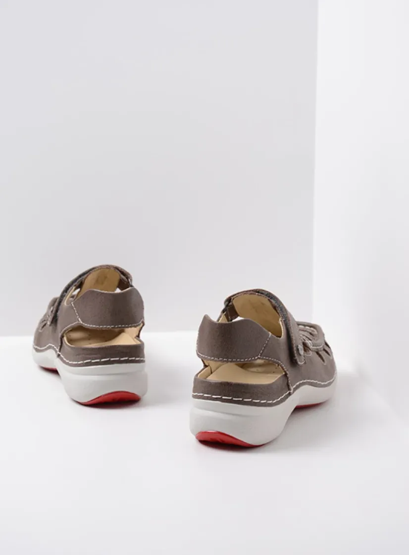 Wolky Rolling Sun - grijs leer<DAMES Sandalen