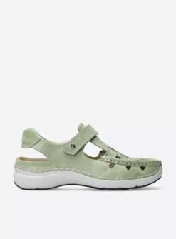 Wolky Rolling Sun - lichtgroen effectleer<DAMES Sandalen