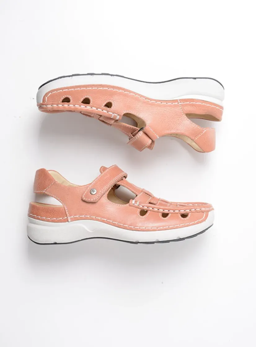 Wolky Rolling Sun - oud roze leer<DAMES Sandalen