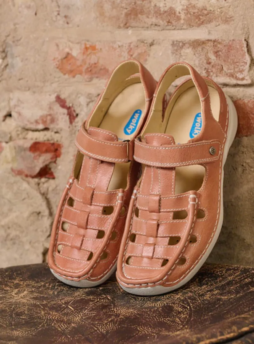 Wolky Rolling Sun - oud roze leer<DAMES Sandalen