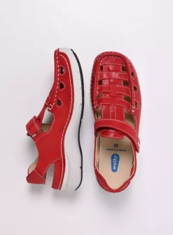 Wolky Rolling Sun - rood effectleer<DAMES Sandalen