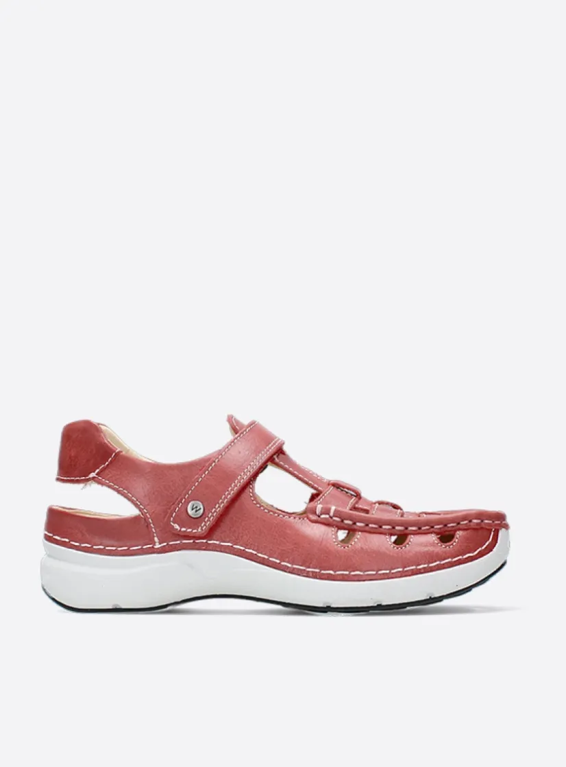 Wolky Rolling Sun - scarletrood leer<DAMES Sandalen