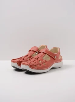 Wolky Rolling Sun - scarletrood leer<DAMES Sandalen