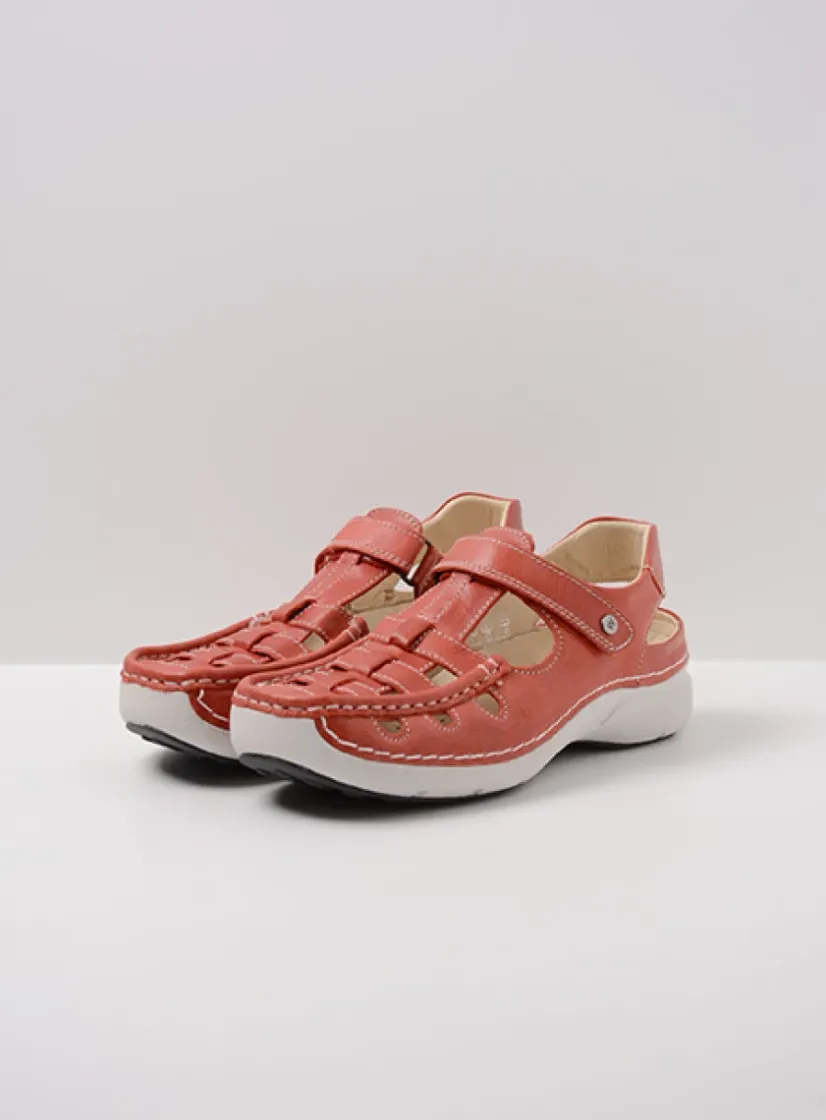 Wolky Rolling Sun - scarletrood leer<DAMES Sandalen