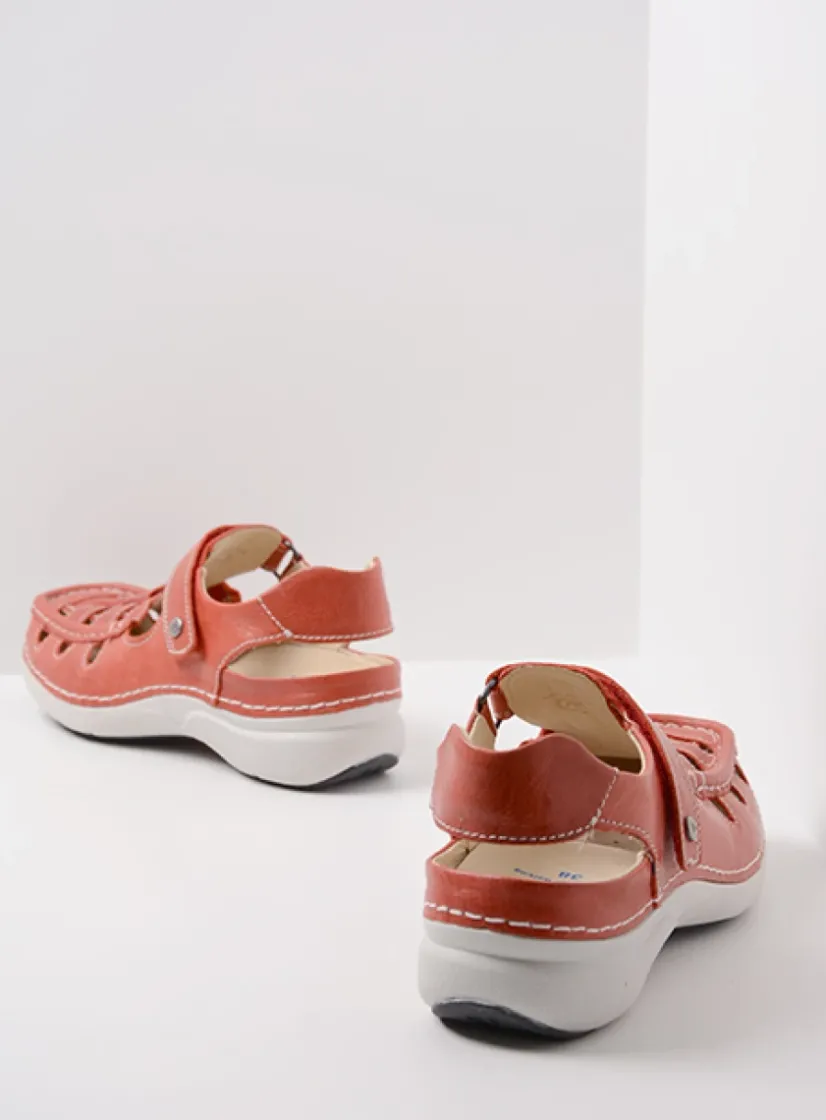 Wolky Rolling Sun - scarletrood leer<DAMES Sandalen
