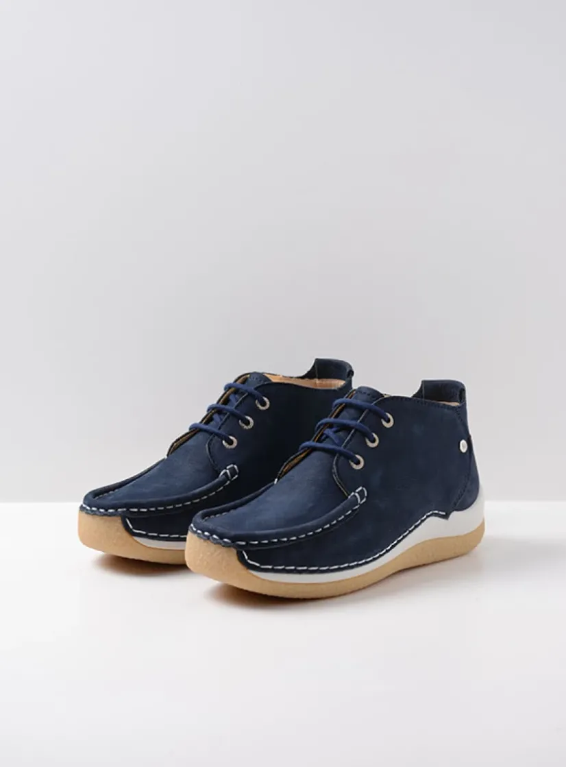 Wolky Rosella - denim nubuck<DAMES Lage Veterschoenen|Hoge Veterschoenen