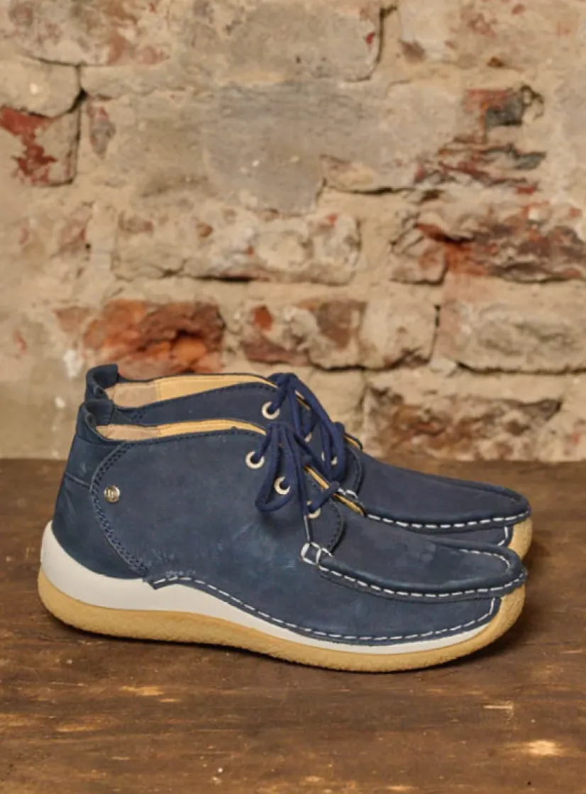 Wolky Rosella - denim nubuck<DAMES Lage Veterschoenen|Hoge Veterschoenen