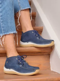 Wolky Rosella - denim nubuck<DAMES Lage Veterschoenen|Hoge Veterschoenen