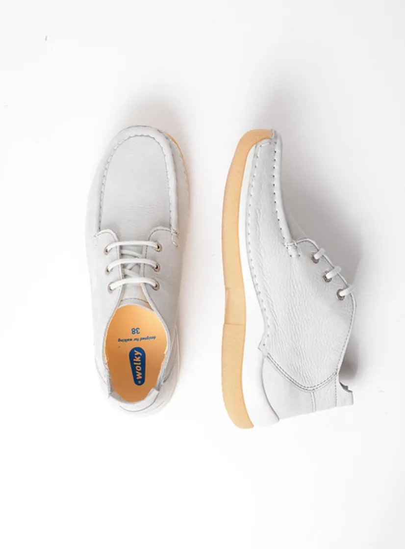 Wolky Rosella - lichtgrijs nubuck<DAMES Lage Veterschoenen|Hoge Veterschoenen