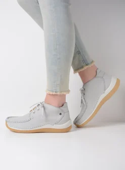 Wolky Rosella - lichtgrijs nubuck<DAMES Lage Veterschoenen|Hoge Veterschoenen