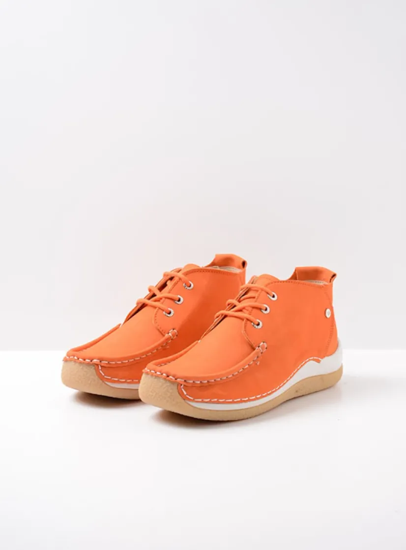 Wolky Rosella - oranje nubuck<DAMES Lage Veterschoenen|Hoge Veterschoenen