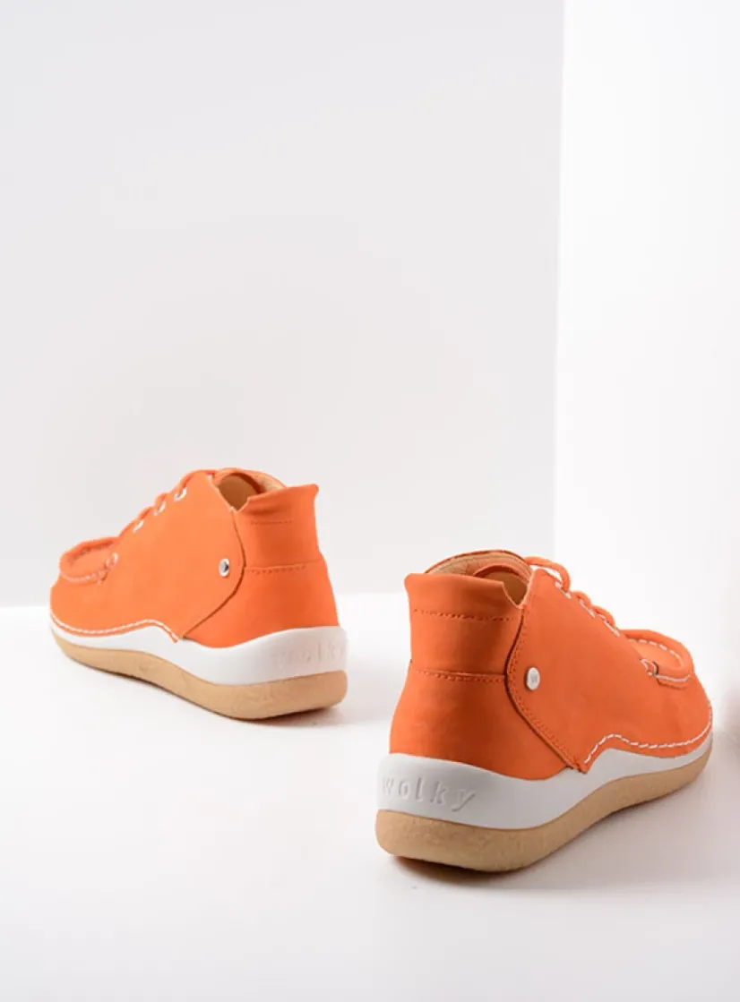 Wolky Rosella - oranje nubuck<DAMES Lage Veterschoenen|Hoge Veterschoenen