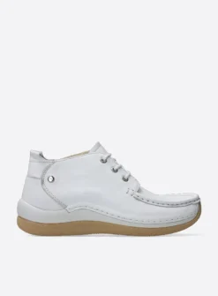 Wolky Rosella - wit leer<DAMES Lage Veterschoenen|Hoge Veterschoenen