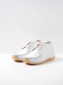 Wolky Rosella - wit leer<DAMES Lage Veterschoenen|Hoge Veterschoenen