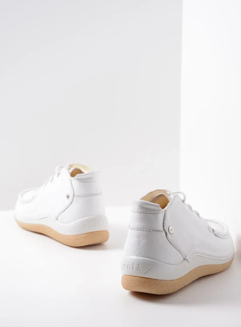 Wolky Rosella - wit leer<DAMES Lage Veterschoenen|Hoge Veterschoenen