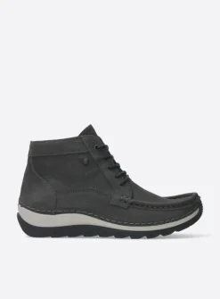 Wolky Salado - asfalt nubuck<DAMES Hoge Veterschoenen|Herfst/Winter