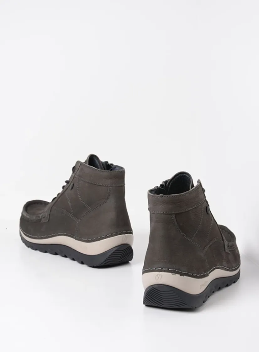 Wolky Salado - asfalt nubuck<DAMES Hoge Veterschoenen|Herfst/Winter