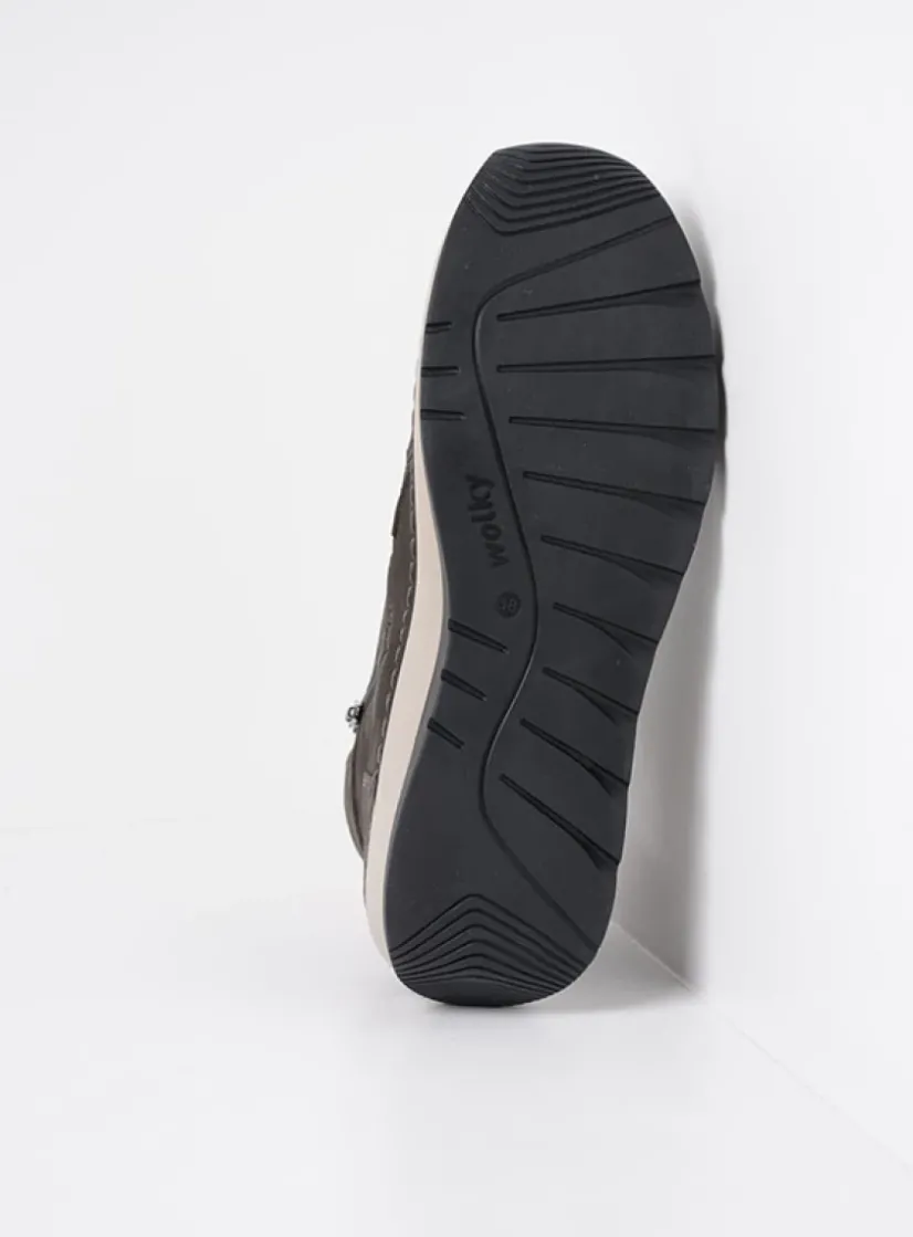 Wolky Salado - asfalt nubuck<DAMES Hoge Veterschoenen|Herfst/Winter