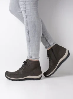 Wolky Salado - asfalt nubuck<DAMES Hoge Veterschoenen|Herfst/Winter