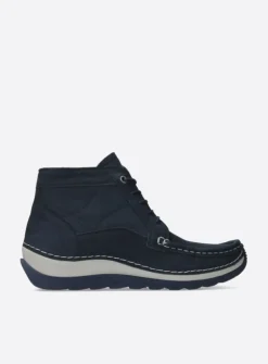 Wolky Salado - denim nubuck<DAMES Hoge Veterschoenen