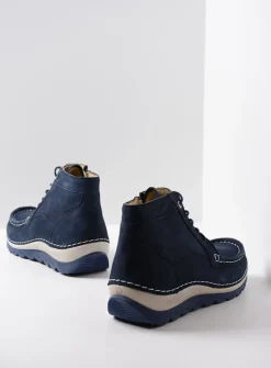 Wolky Salado - denim nubuck<DAMES Hoge Veterschoenen
