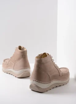 Wolky Salado - kaki nubuck<DAMES Hoge Veterschoenen